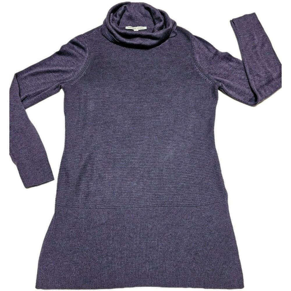 Adrienne Vittadini Cowl Neck Sweater Dress Frosted Plum Heather Med Boho Career